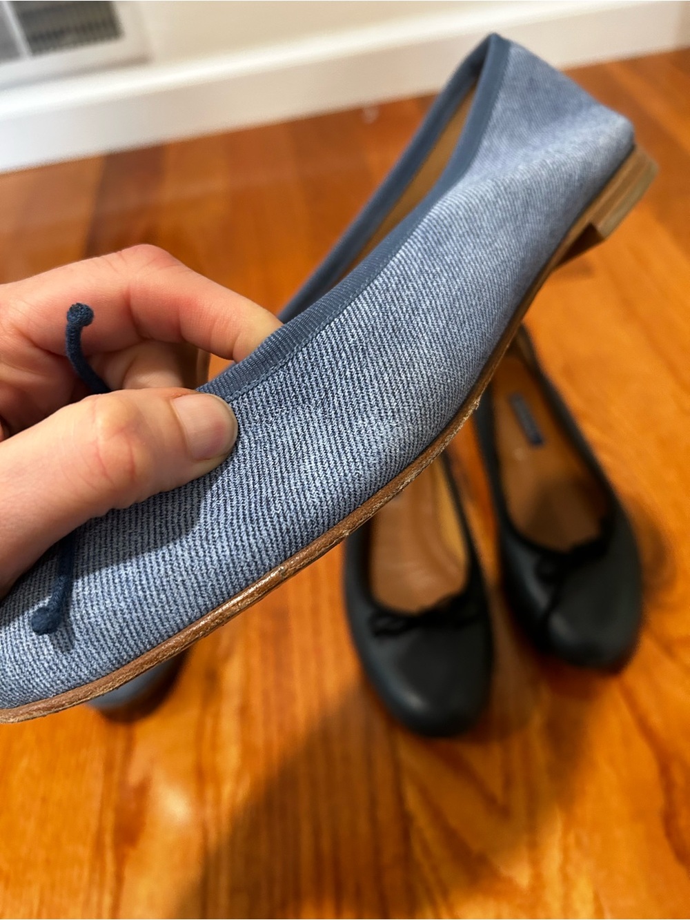Margaux The Demi Ballet Flat - Denim Blue suede. Size 39. US 8.5 Medium - Picture 4 of 9